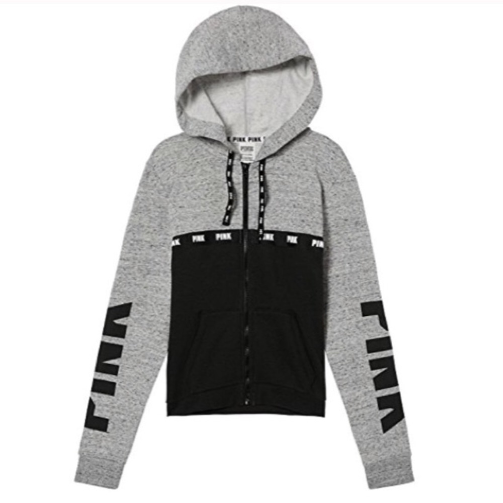 VS VICTORIAS SECRET PINK PERFECT FULL-ZIP HOODIE - Picture 1 of 4